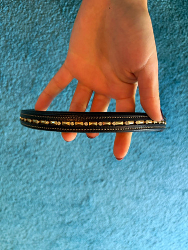 Schwarzes leder stirnband - schwarzes, leder-stirnband